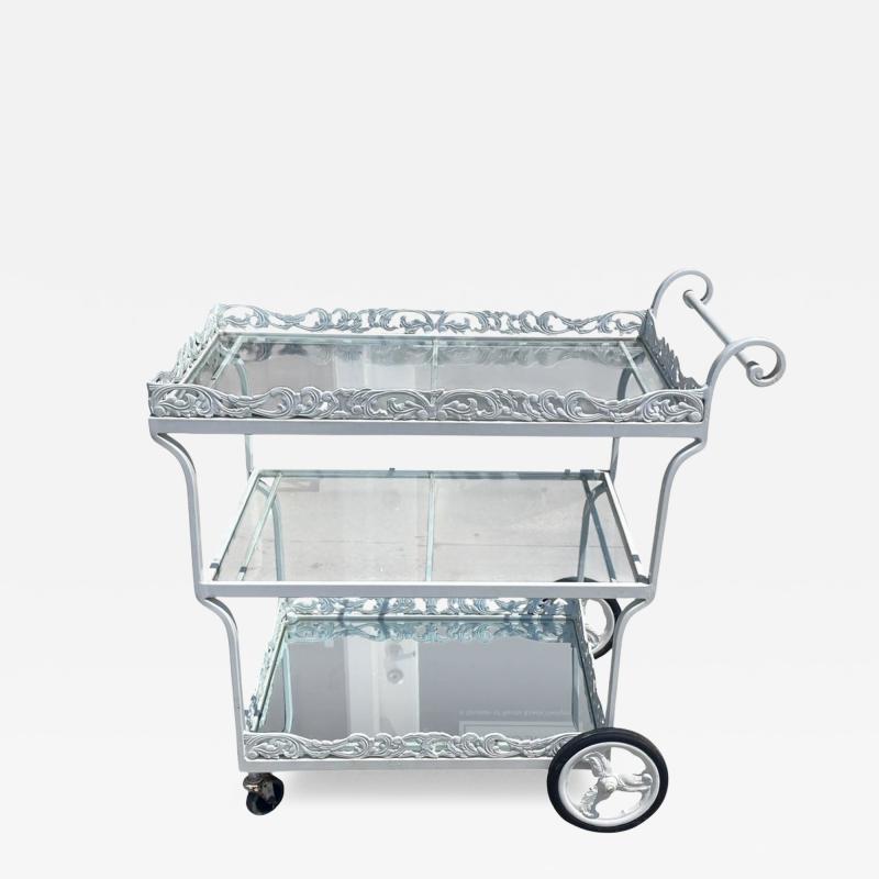  Brown Jordan Furniture Brown Jordan Elegance Bar Cart With Glass Mirror Shelves
