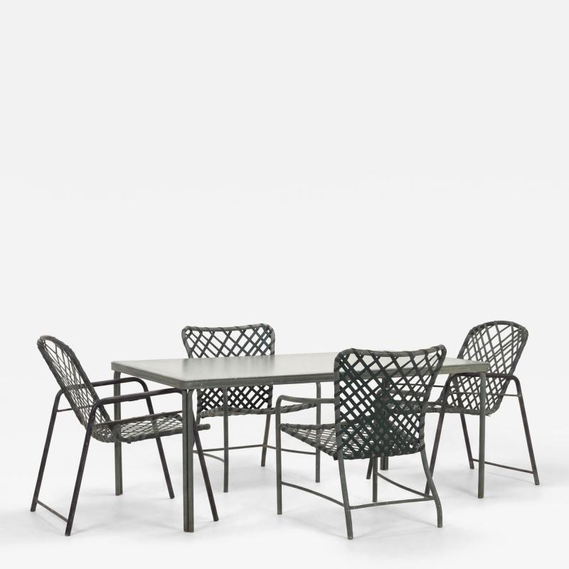  Brown Jordan Furniture Brown Jordan Tamiami Dining Set with Dining Table and Four Armchairs 1960s