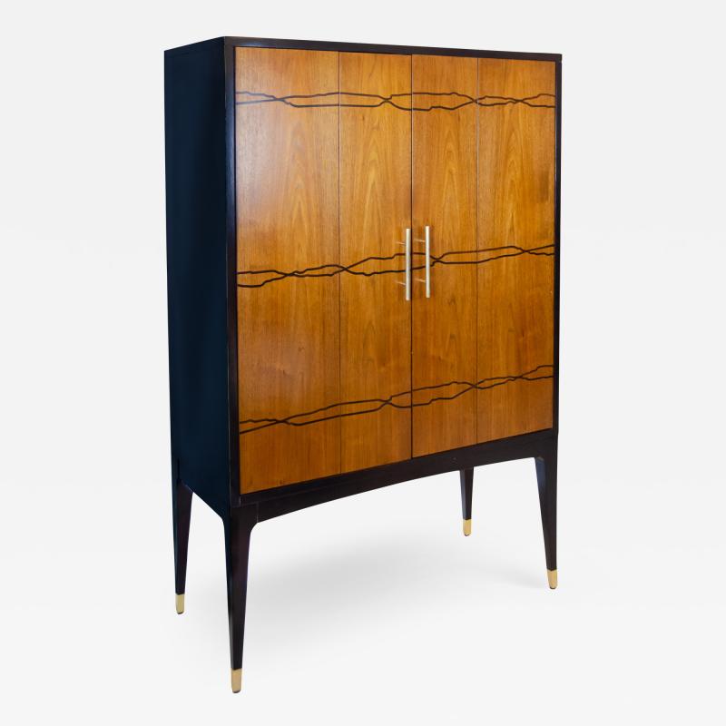  Brownstone Furniture Inlaid Wood Lacquer Bar Cabinet