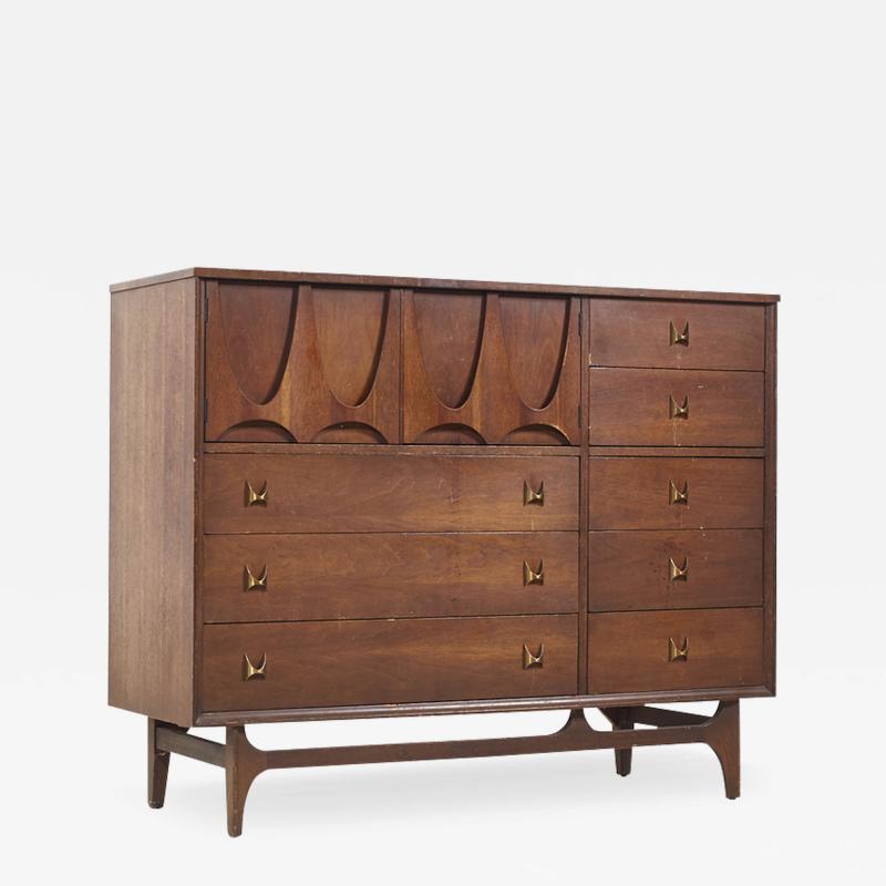  Broyhill Brasilia Broyhill Brasilia Mid Century Walnut Magna Highboy Dresser