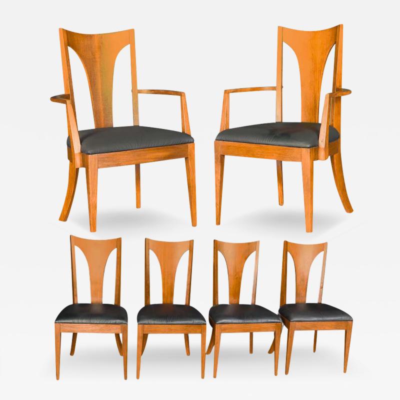  Broyhill Furniture Mid Century Broyhill Walnut Dining Chairs Six