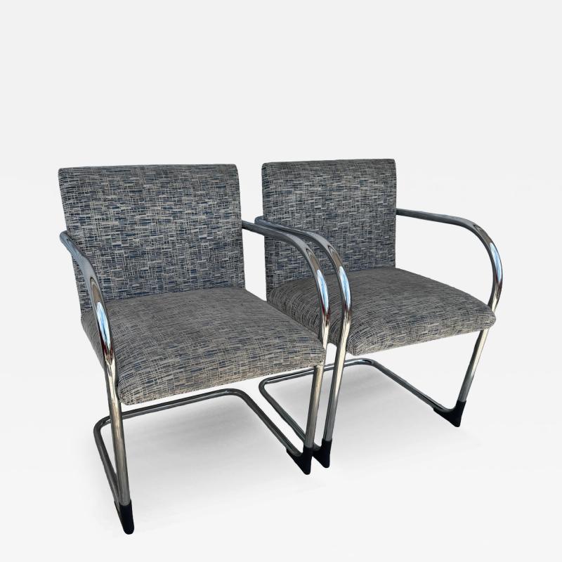  Brueton Pair of Tubular Chrome Brno Chairs