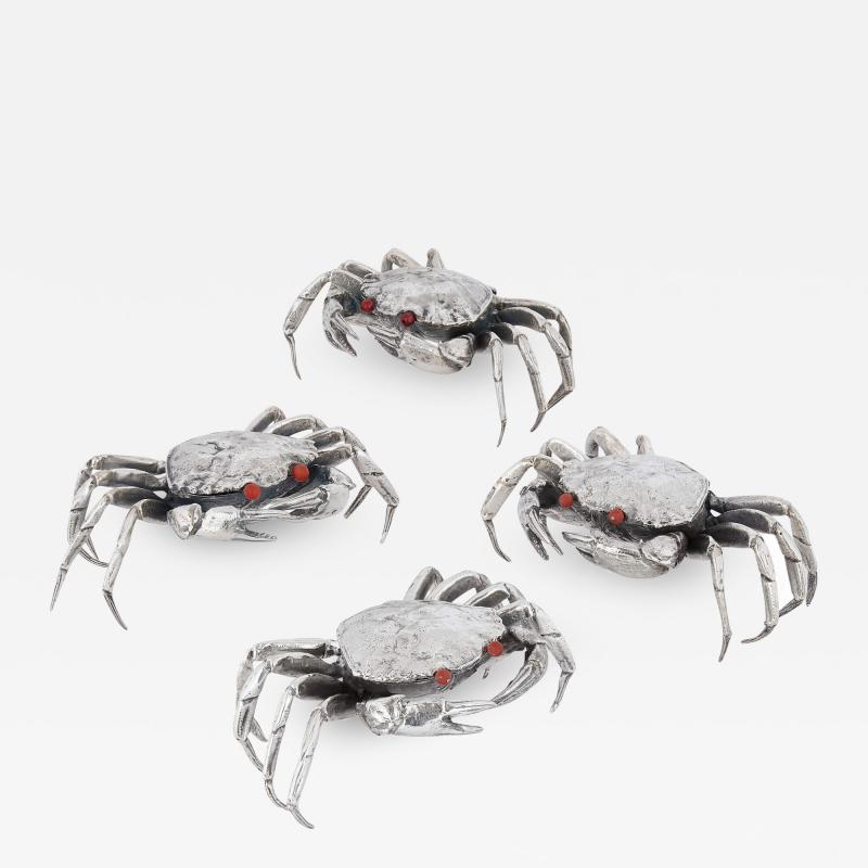  Buccellati A set of four sterling silver crab form boxes by Buccellati