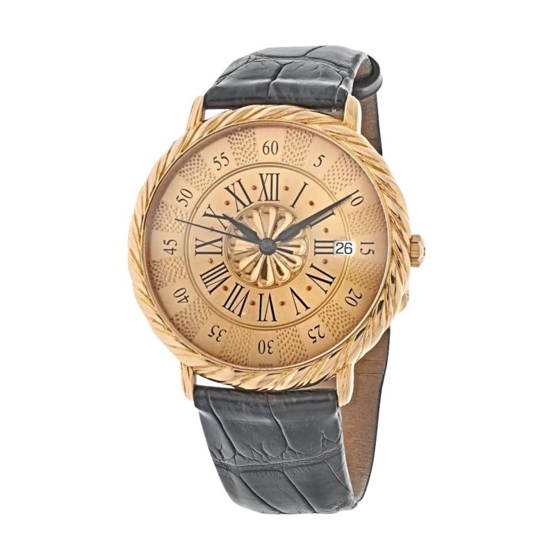  Buccellati BUCCELLATI 18K ROSE GOLD 38MM AUDACHRON ROUND DIAL DATE ROMAN NUMERALS WATCH