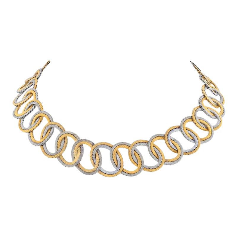  Buccellati BUCCELLATI 18K TWO TONE OPEN LINK RASO COLLAR NECKLACE