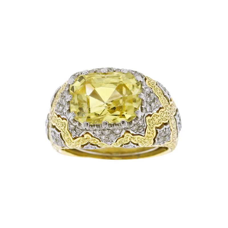  Buccellati BUCCELLATI NATURAL YELLOW SAPPHIRE AND DIAMOND RING