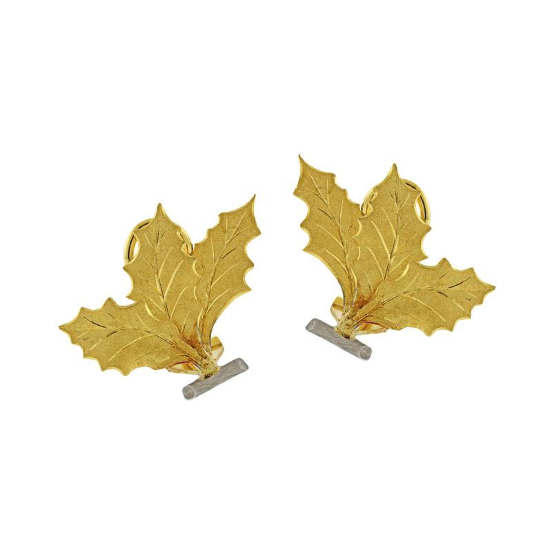  Buccellati Buccellati Foglia Cardo Gold Leaf Earrings