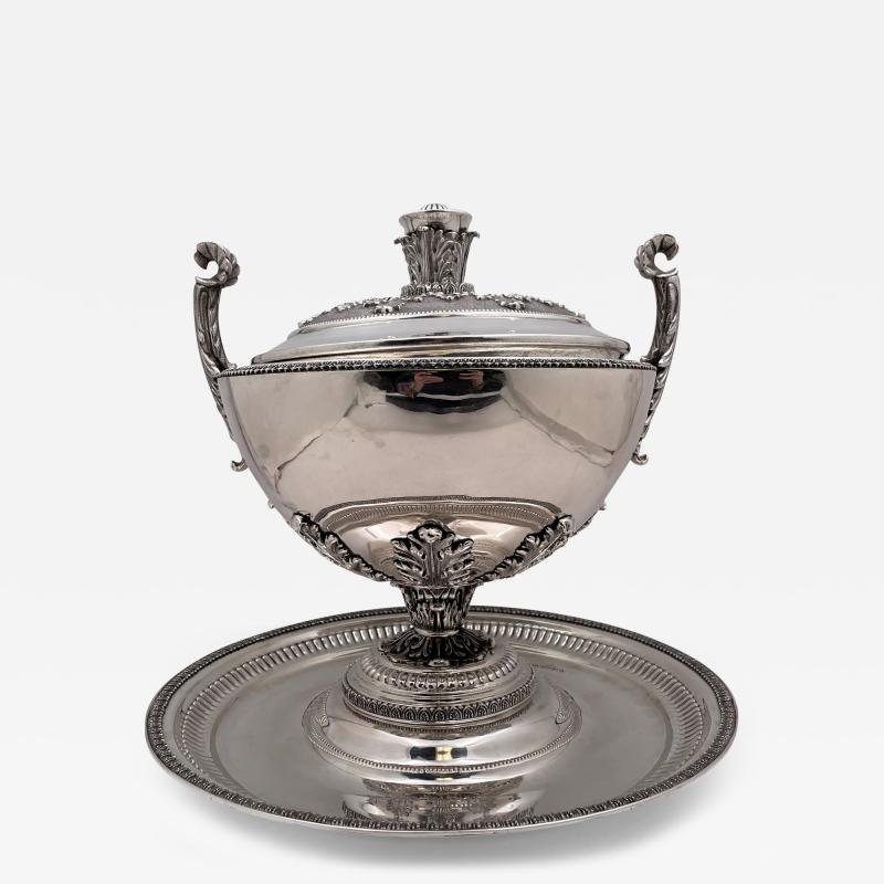  Buccellati Buccellati Sterling Silver Monumental Covered Tureen Centerpiece Bowl on Stand