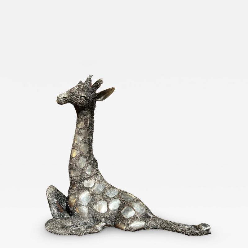 Buccellati Gianmaria Buccellati An Italian Silver Furry Model of A Giraffe