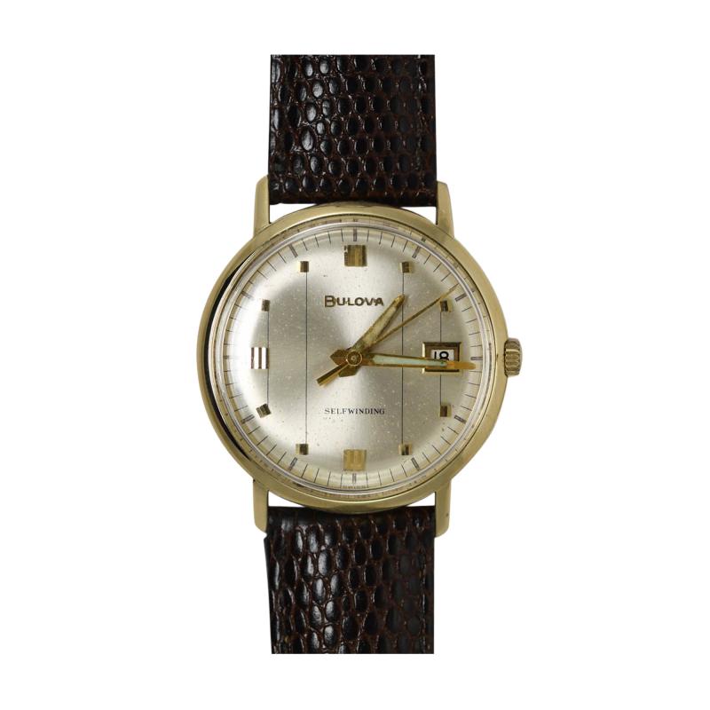  Bulova 14K Yellow Gold Vintage Bulova Auto Wristwatch
