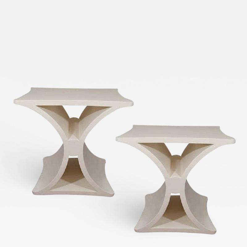  Burden A Pair of Contemporary X Form End Tables in the manner of Jean Michel Frank