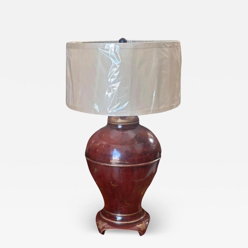  Burton Ching Ltd Red Gold Chinoiserie Table Lamp by Burton Ching Ltd