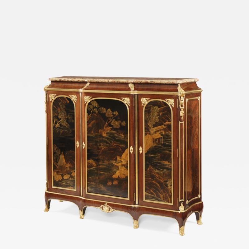  Butchoff French Side Cabinet with Oriental Lacquer Panels by G Durand c 1870