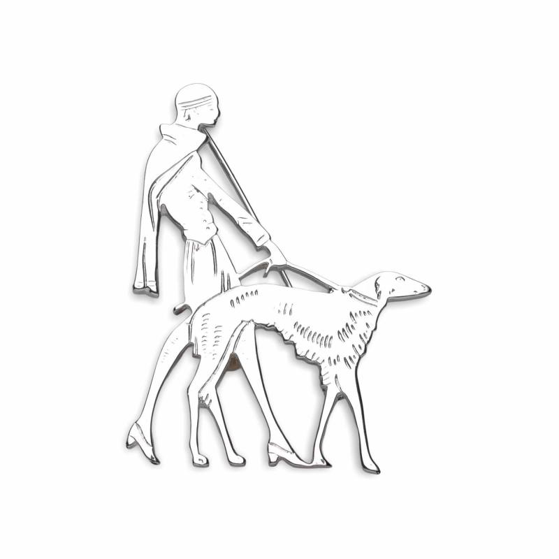  Butler Wilson Butler Wilson Woman Walking Her Dog Brooch
