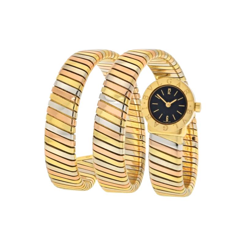  Bvlgari Bulgari BVLGARI TUBOGAS 18K TRI COLOR BB19TT SERPENTI WATCH