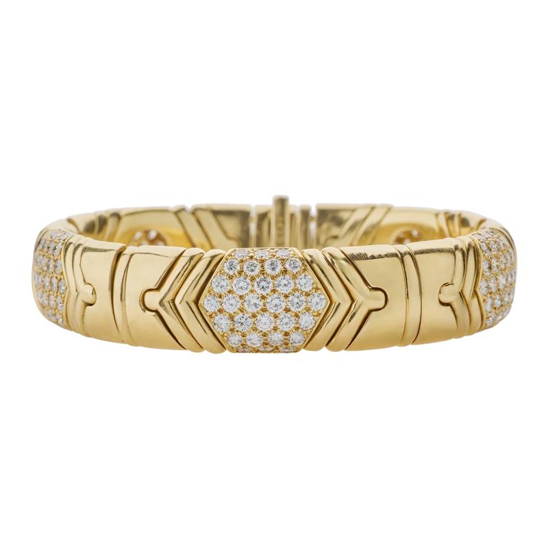  Bvlgari Bulgari Bulgari 18K Gold and Diamond Parentesi Bracelet