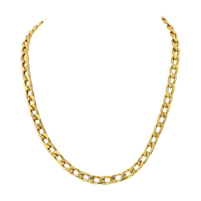  Bvlgari Bulgari Bvlgari 18K Yellow Gold 1960s Diamond Link 18 inches Necklace