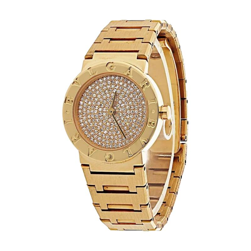  Bvlgari Bulgari Bvlgari 18K Yellow Gold BB 26 DGG Diamond Dial Wrist Size 6 Watch