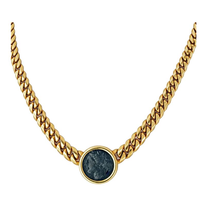  Bvlgari Bulgari Bvlgari 18K Yellow Gold Monete Coin 4 BC Sicilian Greek Necklace