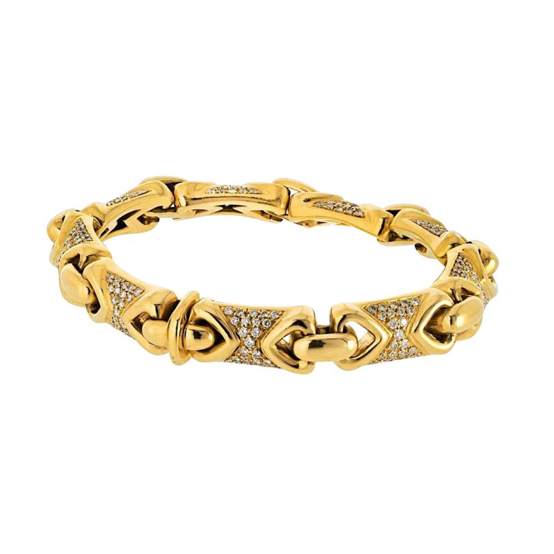  Bvlgari Bulgari Bvlgari 18K Yellow Gold Parentesi Diamond Link Bracelet