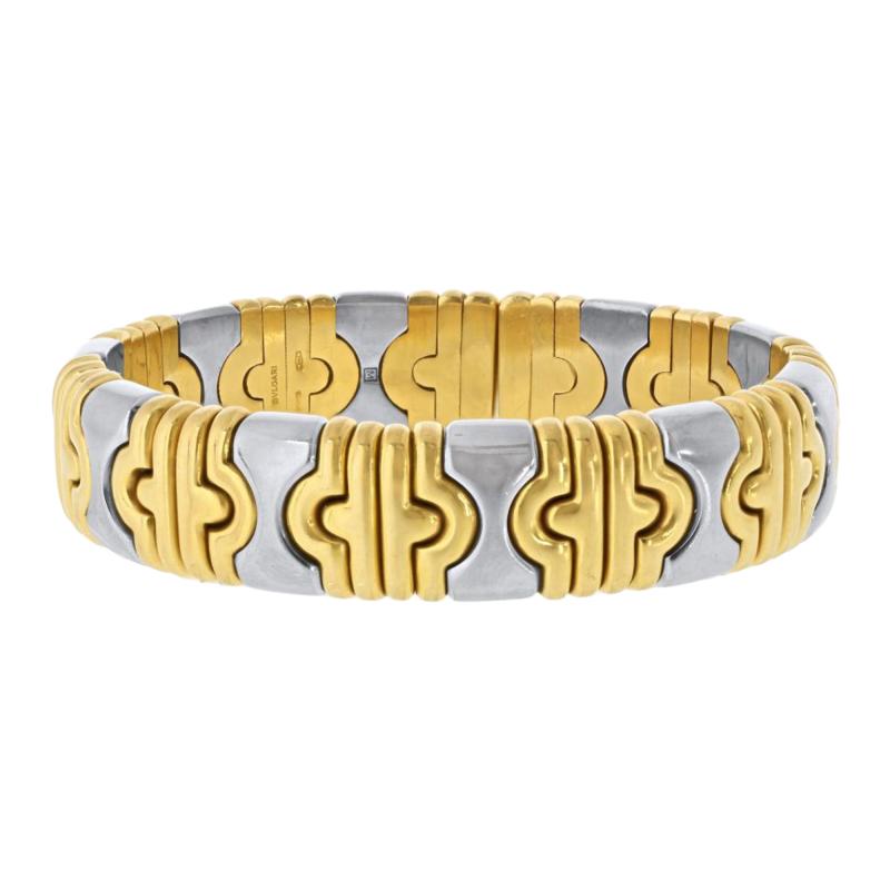 Bvlgari Bulgari Bvlgari Parentesi 18K Yellow Gold Hematite Bangle Bracelet