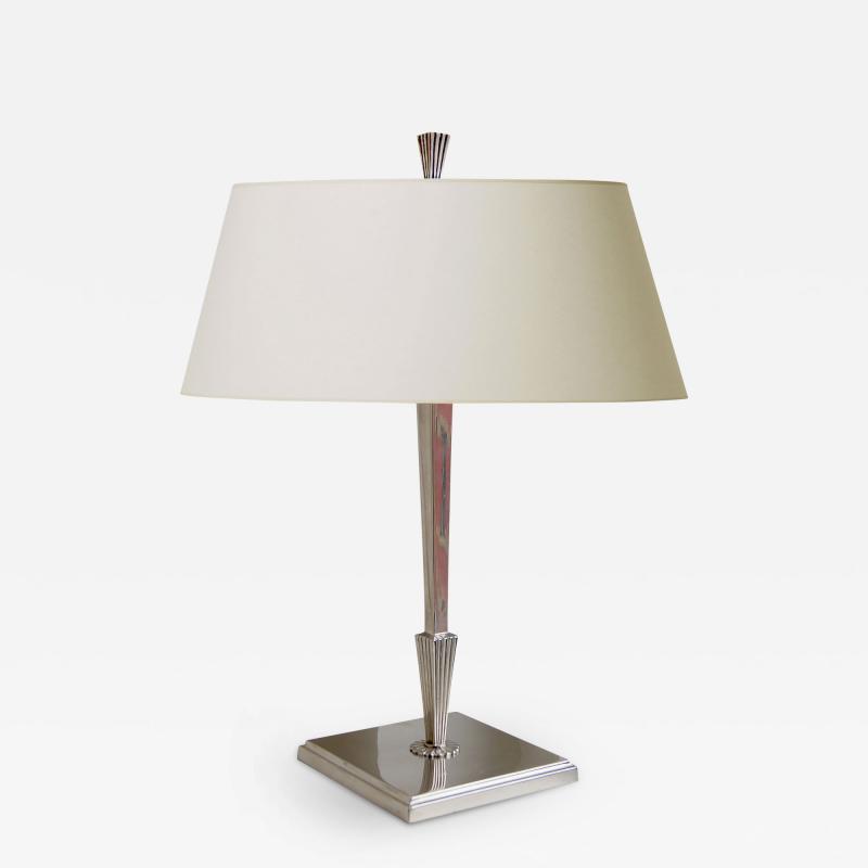  C G Hallberg Silvered Modern Classicism Table Lamp by C G Hallberg