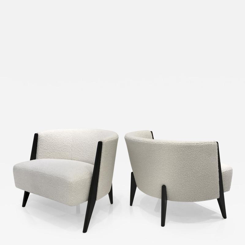  CF Modern by Irwin Feld Pair of Bespoke Boucle Hudson Chairs