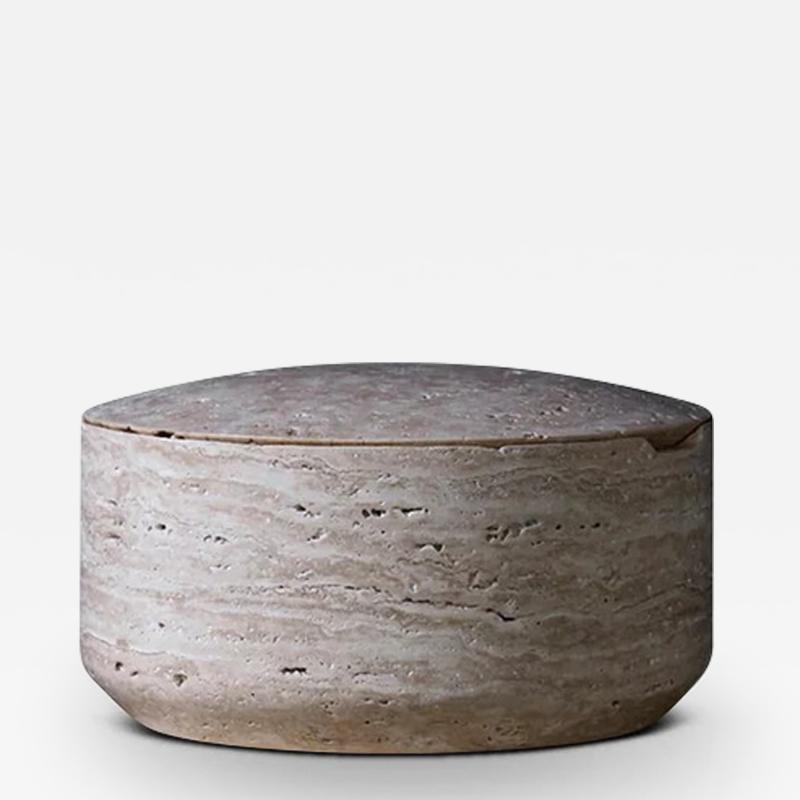  CHRISTOPHE DELCOURT MEDIUM CAIRN CONTAINER IN ROMAN TRAVERTINE