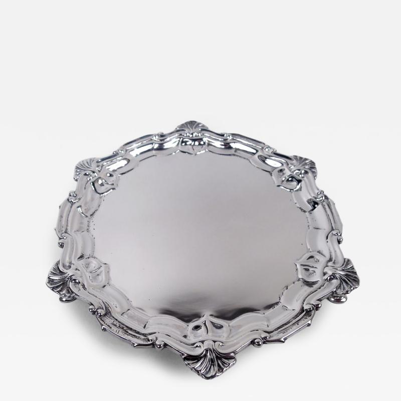  CJ Vander Ltd English Georgian Sterling Silver Shell Scroll Salver 1934