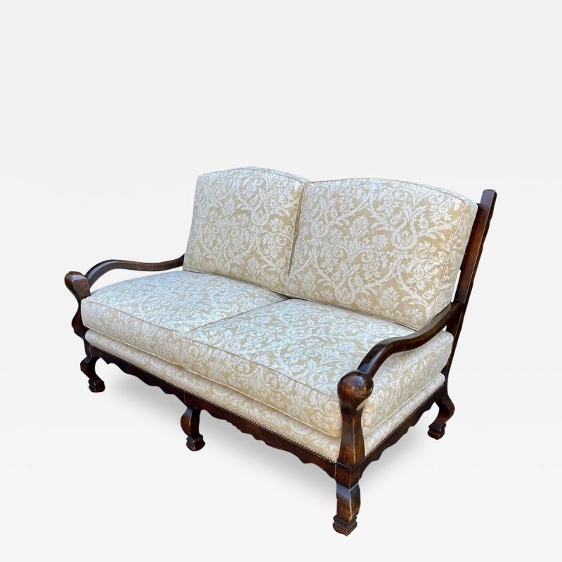  Cal Mode Cal Mode Rustic Dark Oak French Country Down Filled Settee Sofa