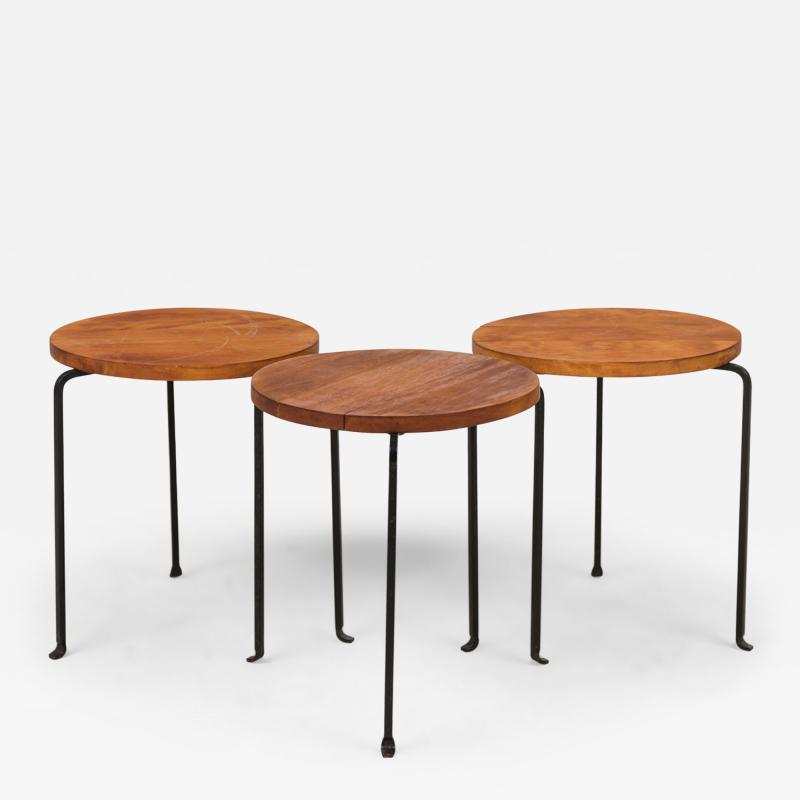  California Design Group Set of 3 California Design Wrought Iron Birch Stacking Stools