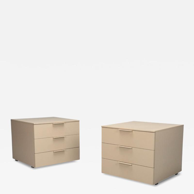  Cappellini Guilio Cappelini Cream Matte Lacquer Nightstands Italy 2010s