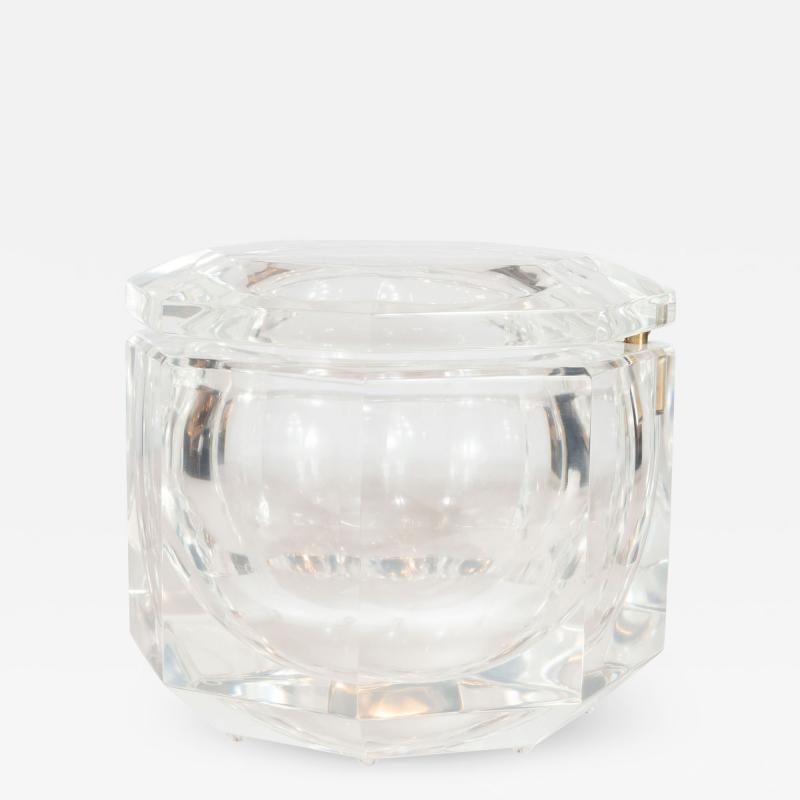  Carole Stupell Ltd Midcentury Faceted Swivel Top Lucite Octagon Ice Bucket by Carole Stupell