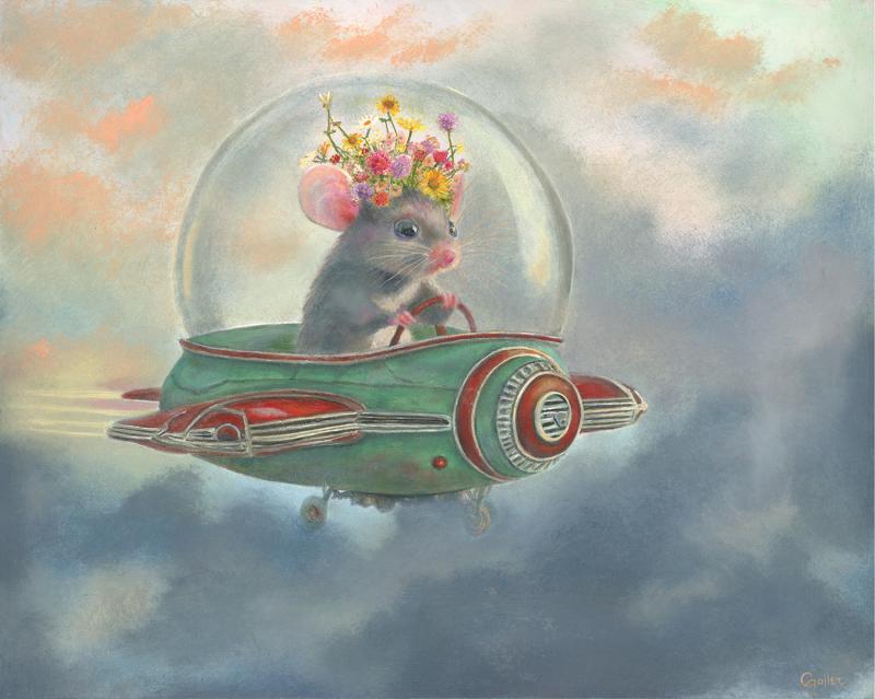  Carrie Goller Rocky Test Drives the Sunbeam Galactica 3000 Mouse Floriferous Vintage Series 