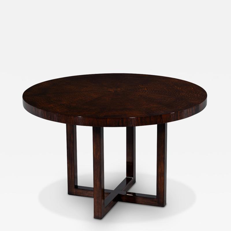  Carrocel Interiors Art Deco Inspired Sapele Wood Round Dining Table