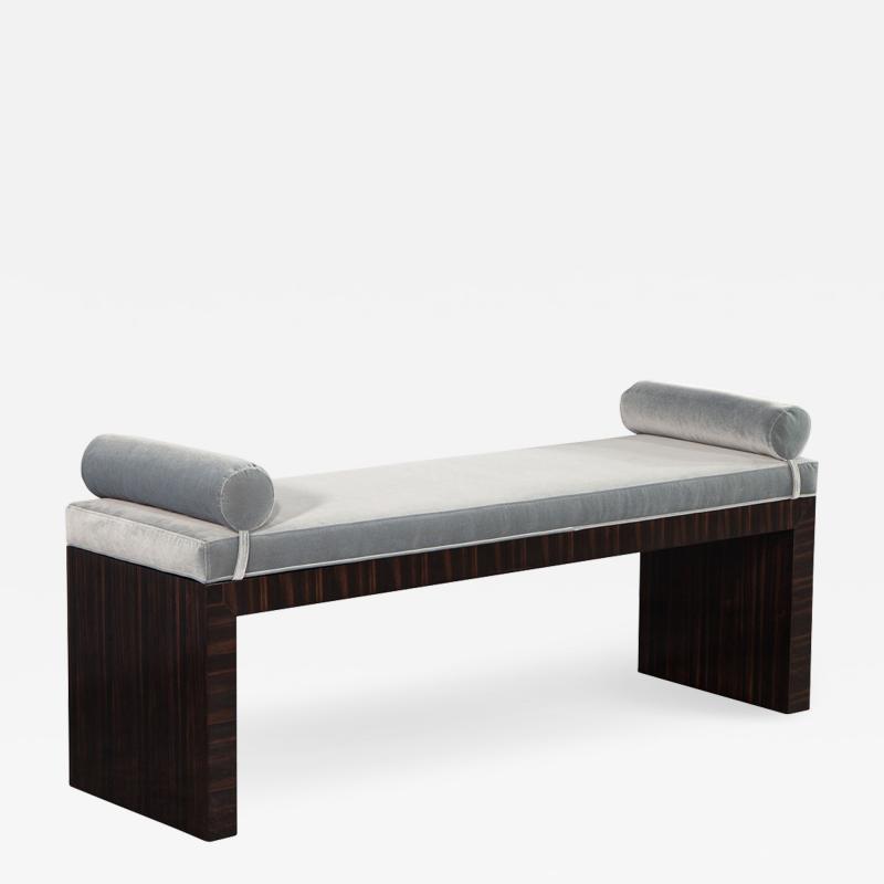  Carrocel Interiors Custom Art Deco Inspired Modern Macassar Bench by Carrocel