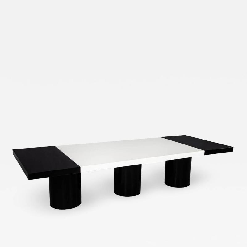  Carrocel Interiors Custom Modern Black and White Dining Table by Carrocel