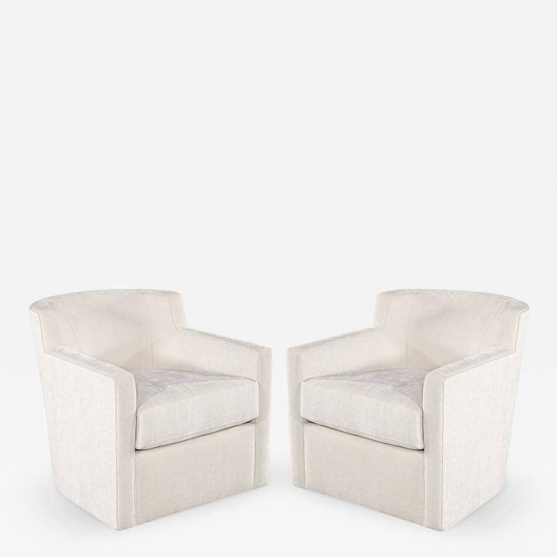  Carrocel Interiors Pair of Modern Swivel Lounge Chairs