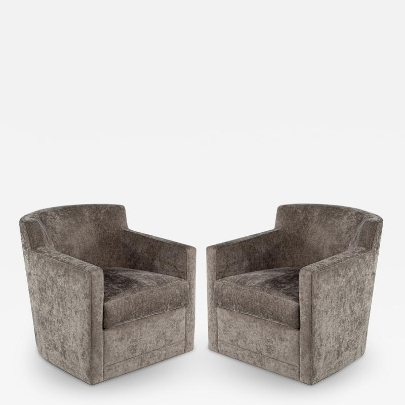  Carrocel Interiors Pair of Modern Swivel Lounge Chairs