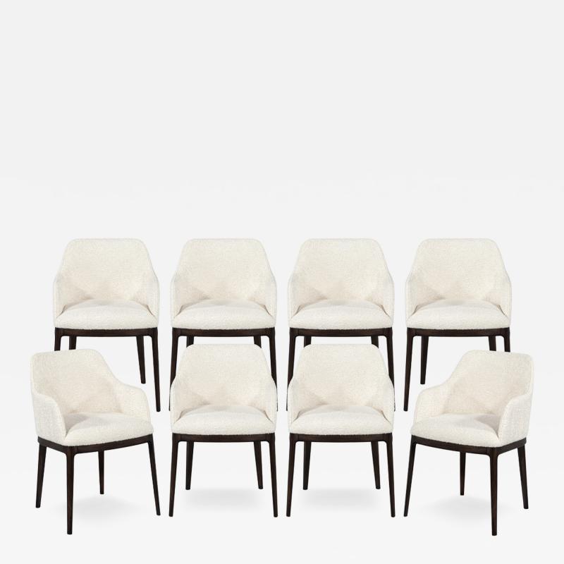  Carrocel Interiors Set of 8 Custom Reece Dining Chairs in Boucle Fabric by Carrocel
