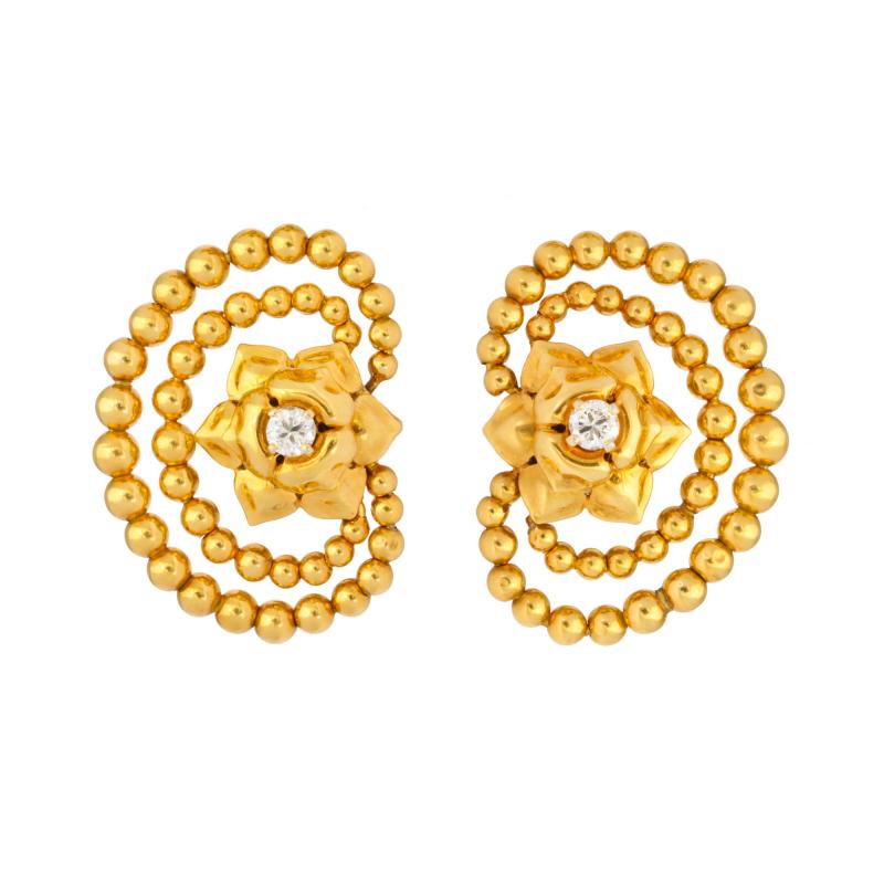  Cartier 18K Gold Diamond Earrings by Cartier Paris