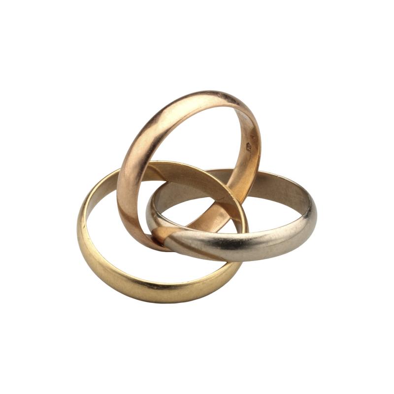  Cartier 18k Gold Trinity ring size 57