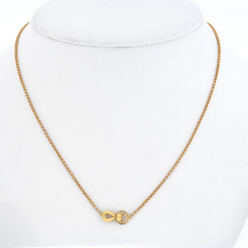 Cartier - CARTIER 18K ROSE GOLD AGRAFE DIAMOND NECKLACE