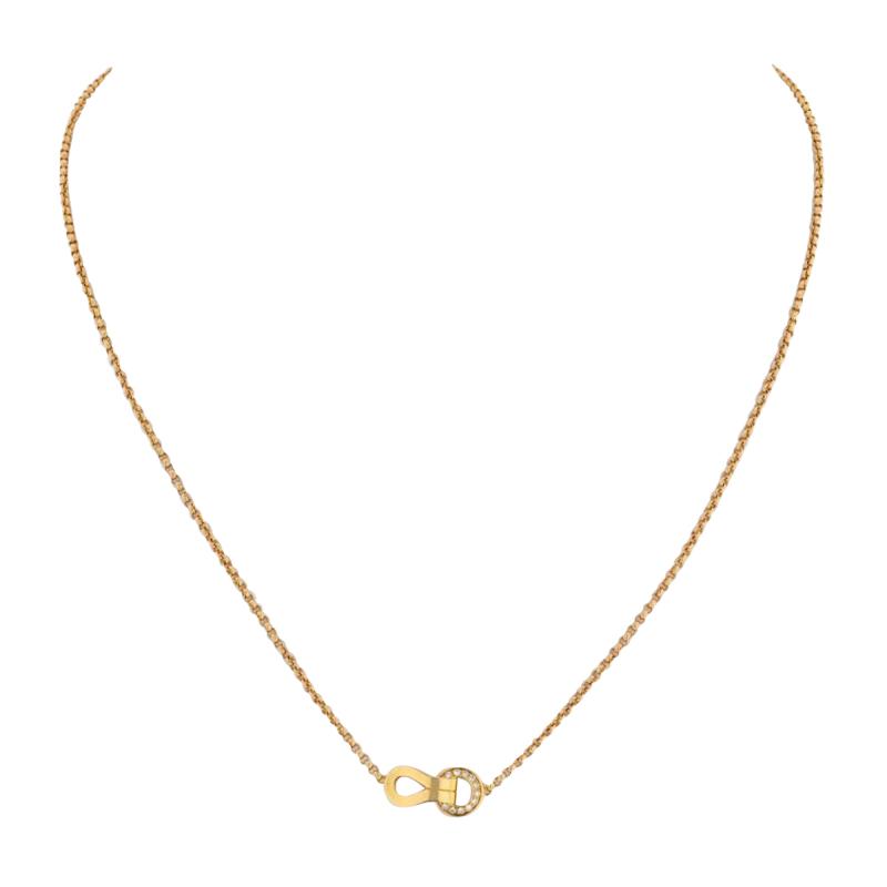  Cartier CARTIER 18K ROSE GOLD AGRAFE DIAMOND NECKLACE