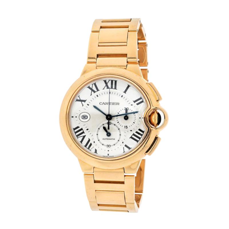  Cartier CARTIER 18K ROSE GOLD BALLON BLEU 44MM CHRONO W6920010 WATCH