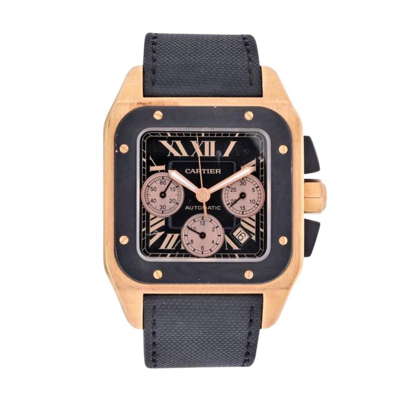 CARTIER Santos de Cartier Automatic 35mm medium 18-karat rose gold watch