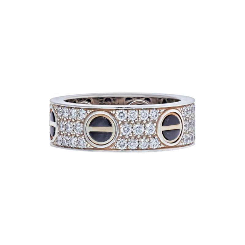  Cartier CARTIER 18K WHITE GOLD LOVE CERAMIC DIAMOND RING