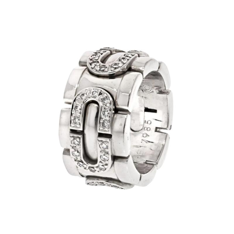  Cartier CARTIER 18K WHITE GOLD PANTHERE MAILLON RING