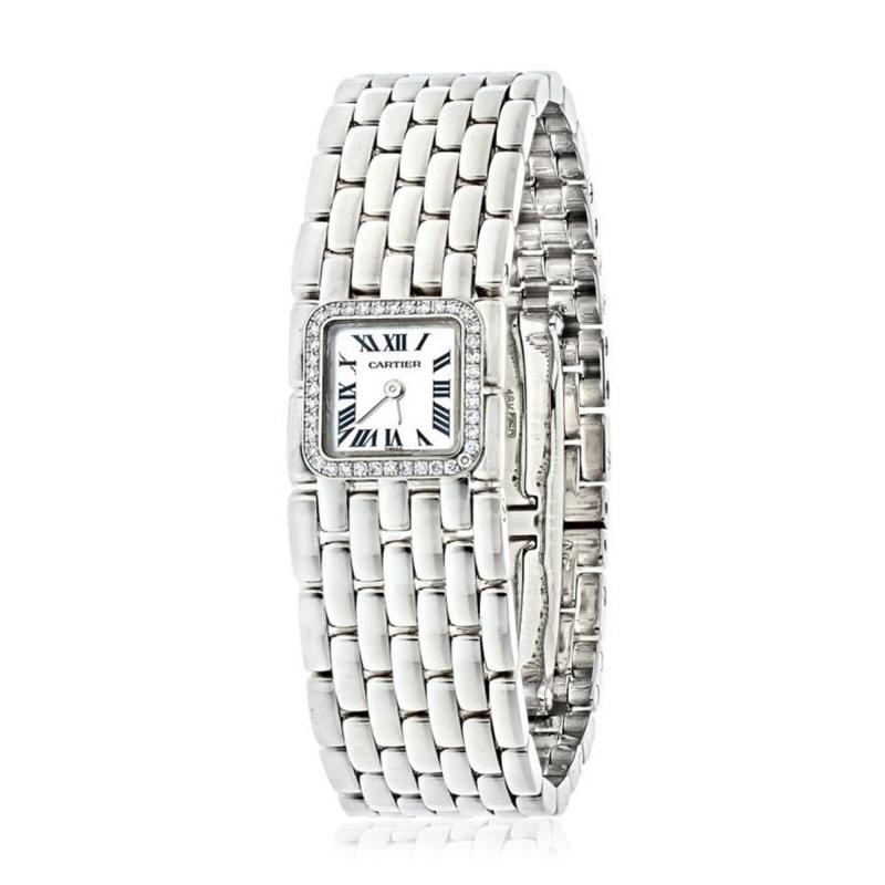  Cartier CARTIER 18K WHITE GOLD SWISS MADE PANTHERE RUBAN QUARTZ LADIES WATCH
