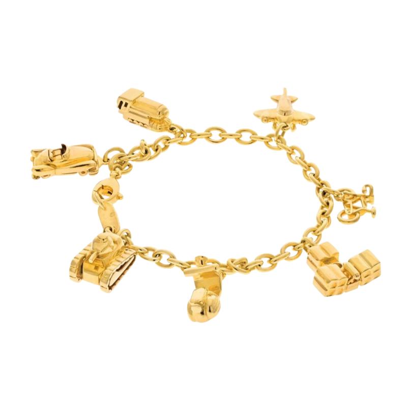  Cartier CARTIER 18K YELLOW GOLD 7 CHARMS BRACELET